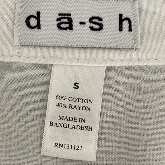 DASH WHITE FLANNEL POCKET BLOUSE BACK BUTTON DOWN DETAIL Sz. S - Picture 15 of 16